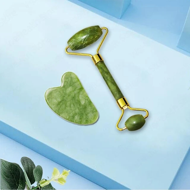 Glowify™ Jade Roller & Gua Sha Set – Sculpt, Lift & Depuff Your Skin