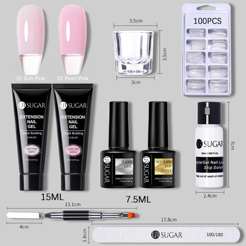 UR SUGAR™ Acrylic UV Gel Extension Nail Kit – Salon Nails From Home