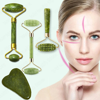 Glowify™ Jade Roller & Gua Sha Set – Sculpt, Lift & Depuff Your Skin