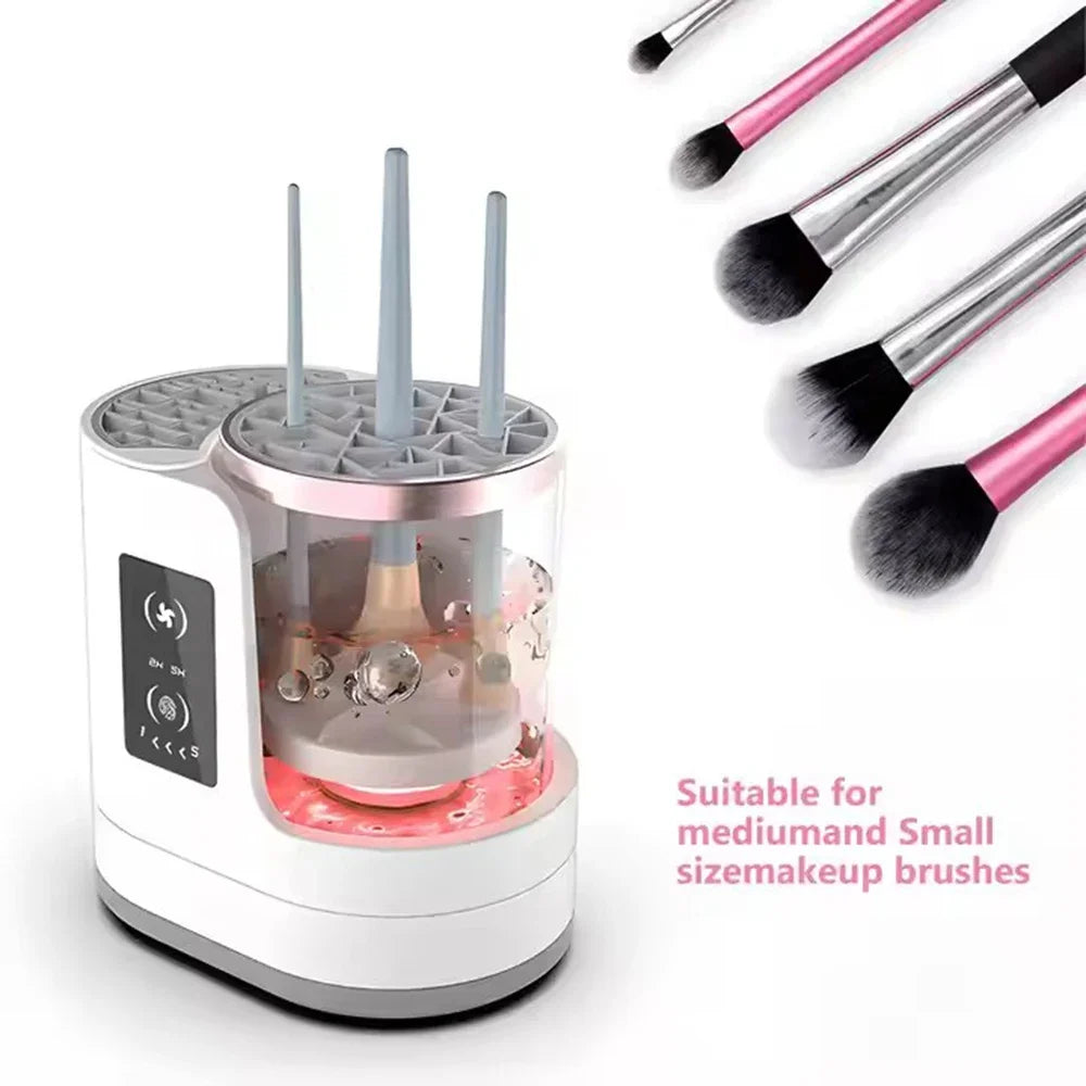 3 IN 1 Electric Makeup Brush Cleaner Machine With Makeup Brush Dryer-Holder-Portable Automatic USB Cosmetic Brushes Cleaner Tool