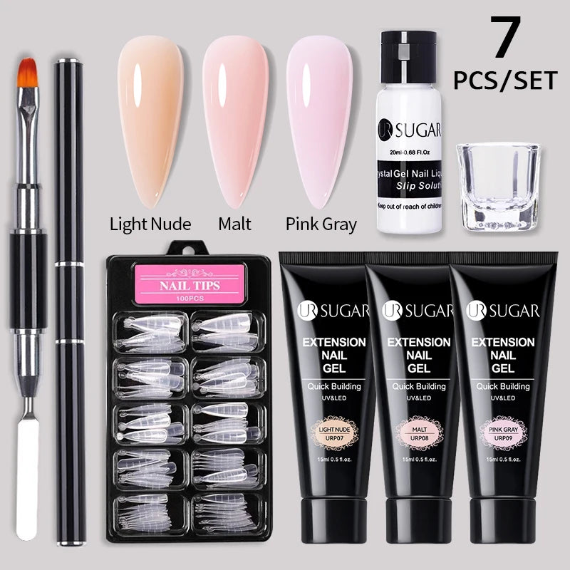 UR SUGAR™ Acrylic UV Gel Extension Nail Kit – Salon Nails From Home
