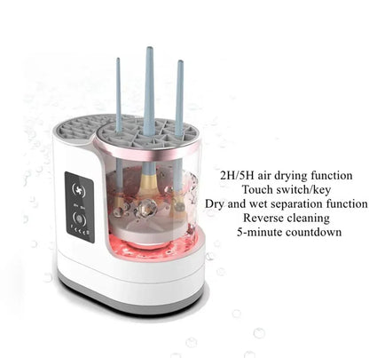 3 IN 1 Electric Makeup Brush Cleaner Machine With Makeup Brush Dryer-Holder-Portable Automatic USB Cosmetic Brushes Cleaner Tool