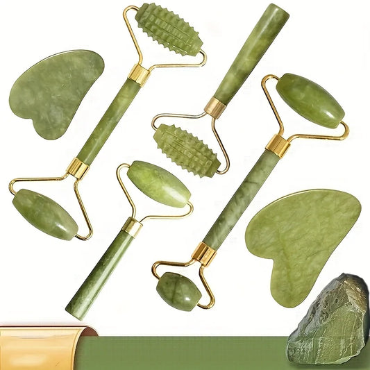 Glowify™ Jade Roller & Gua Sha Set – Sculpt, Lift & Depuff Your Skin